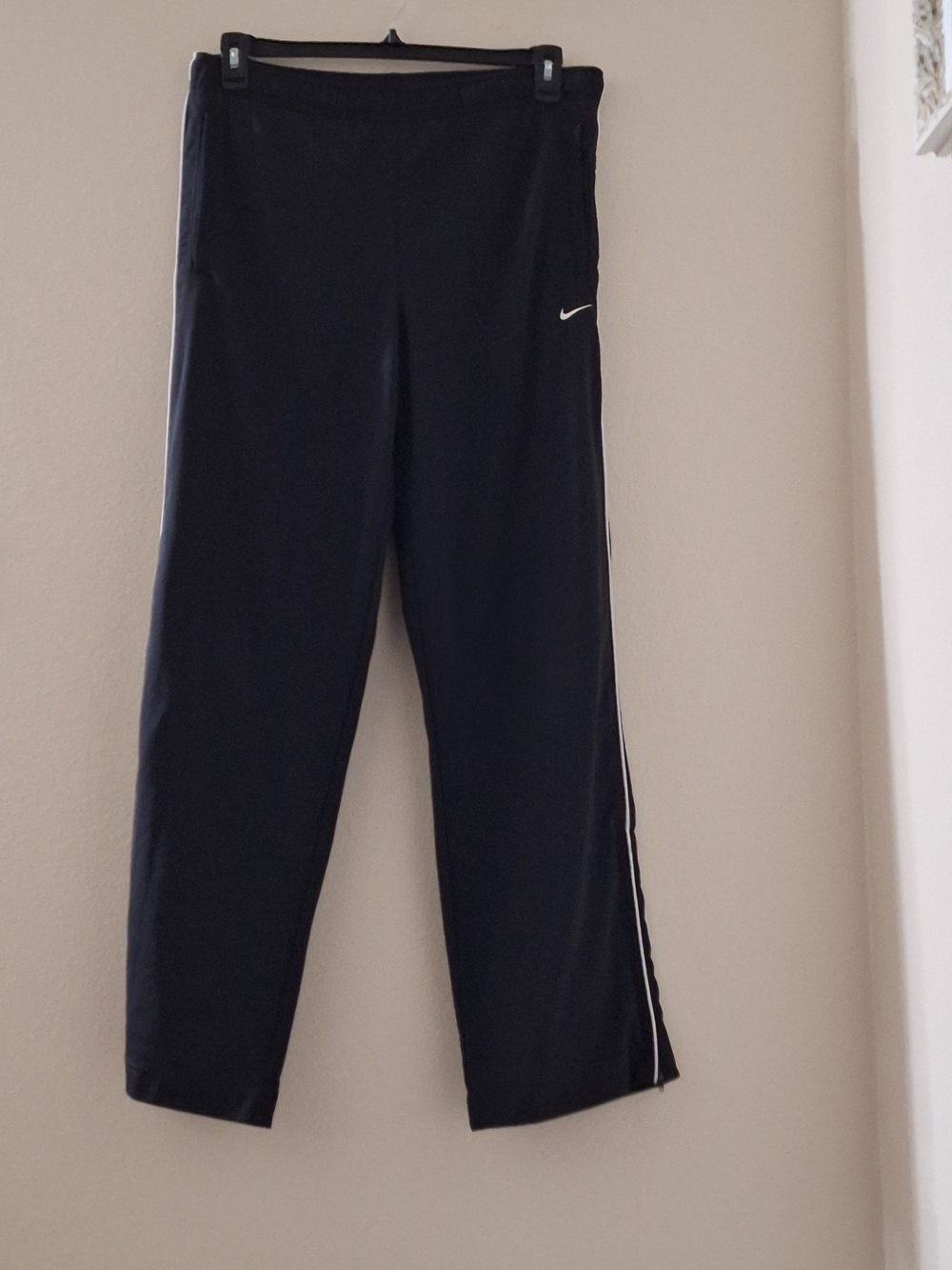 Nike Men's Black Track Pants with Side Stripe